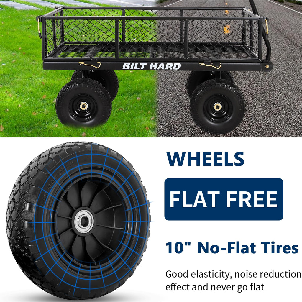 10" Flat Free Tires Steel Garden Cart with Rotating Handle R5219