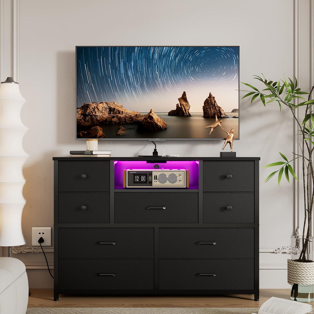 Black 9 Drawer Dresser W11265