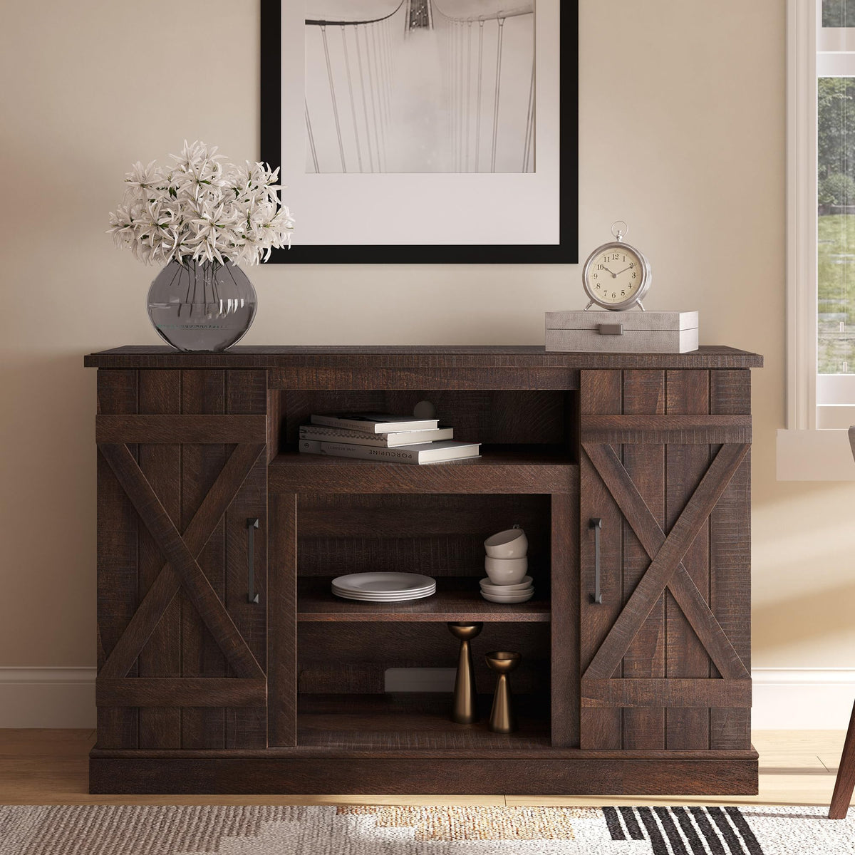 47" Espresso TV Stand & Media Entertainment Center A58613