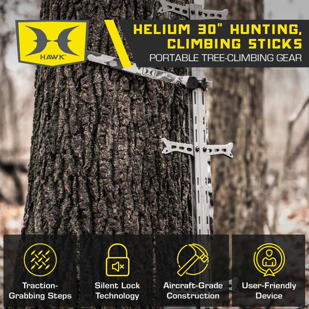 1-Person Tree Stand Platform & Set of 3 Climbing Sticks with Fold-Up Steps M304369