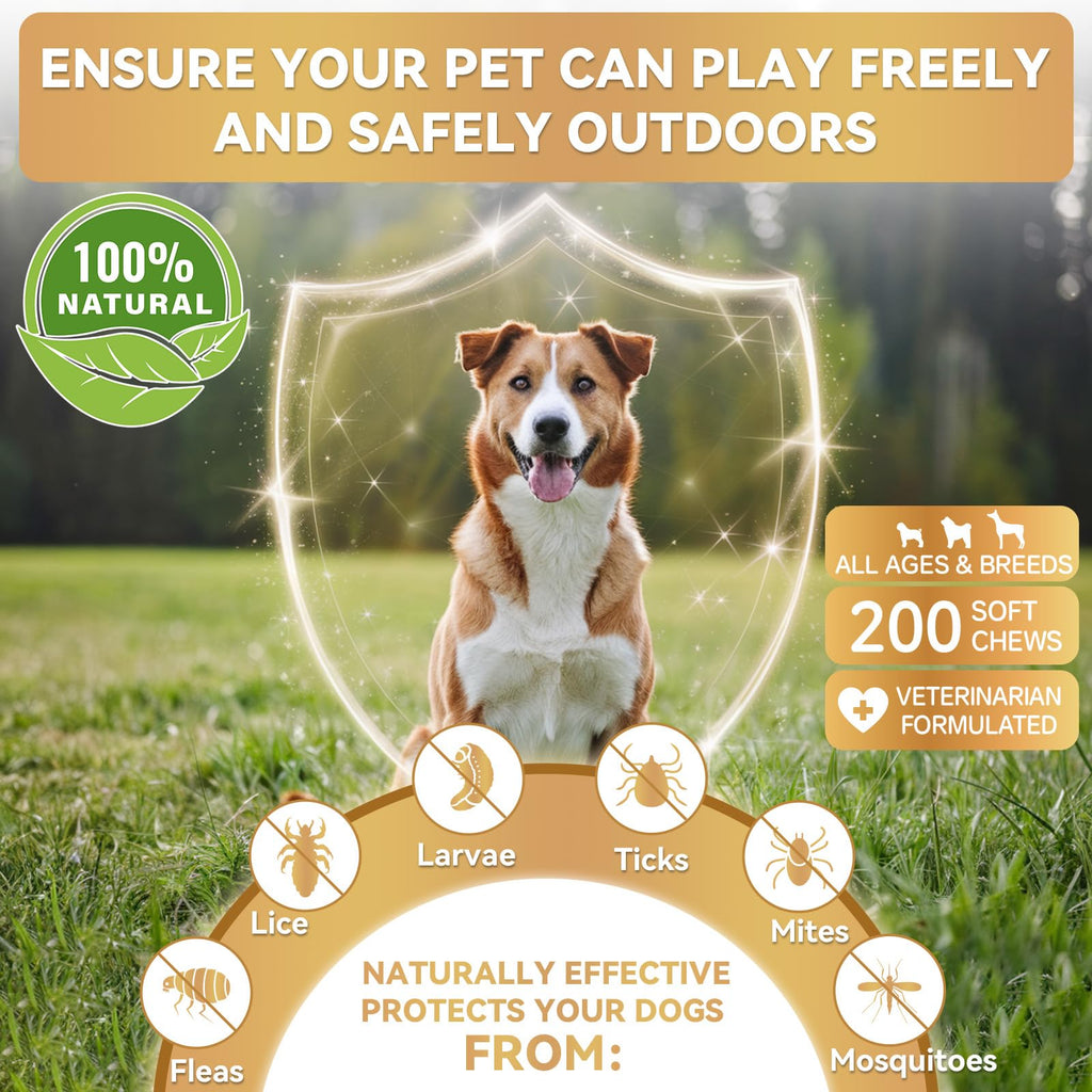Flea and Tick Prevention for Dogs, 200 Chews I2613
