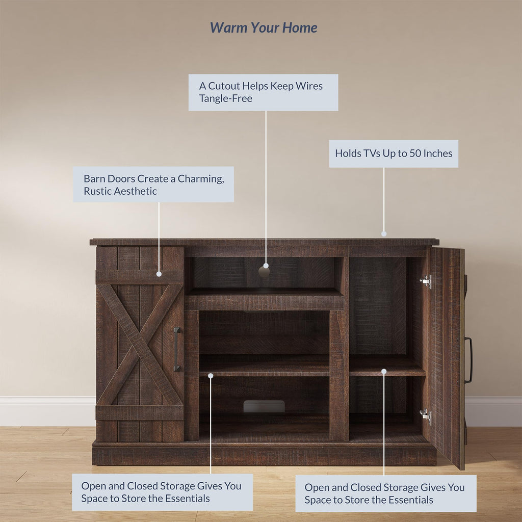 47" Espresso TV Stand & Media Entertainment Center A58613