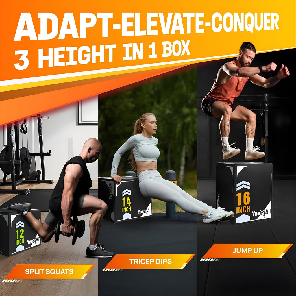 3-in-1 Soft-Padded Plyo Box with Wooden Core Y70092