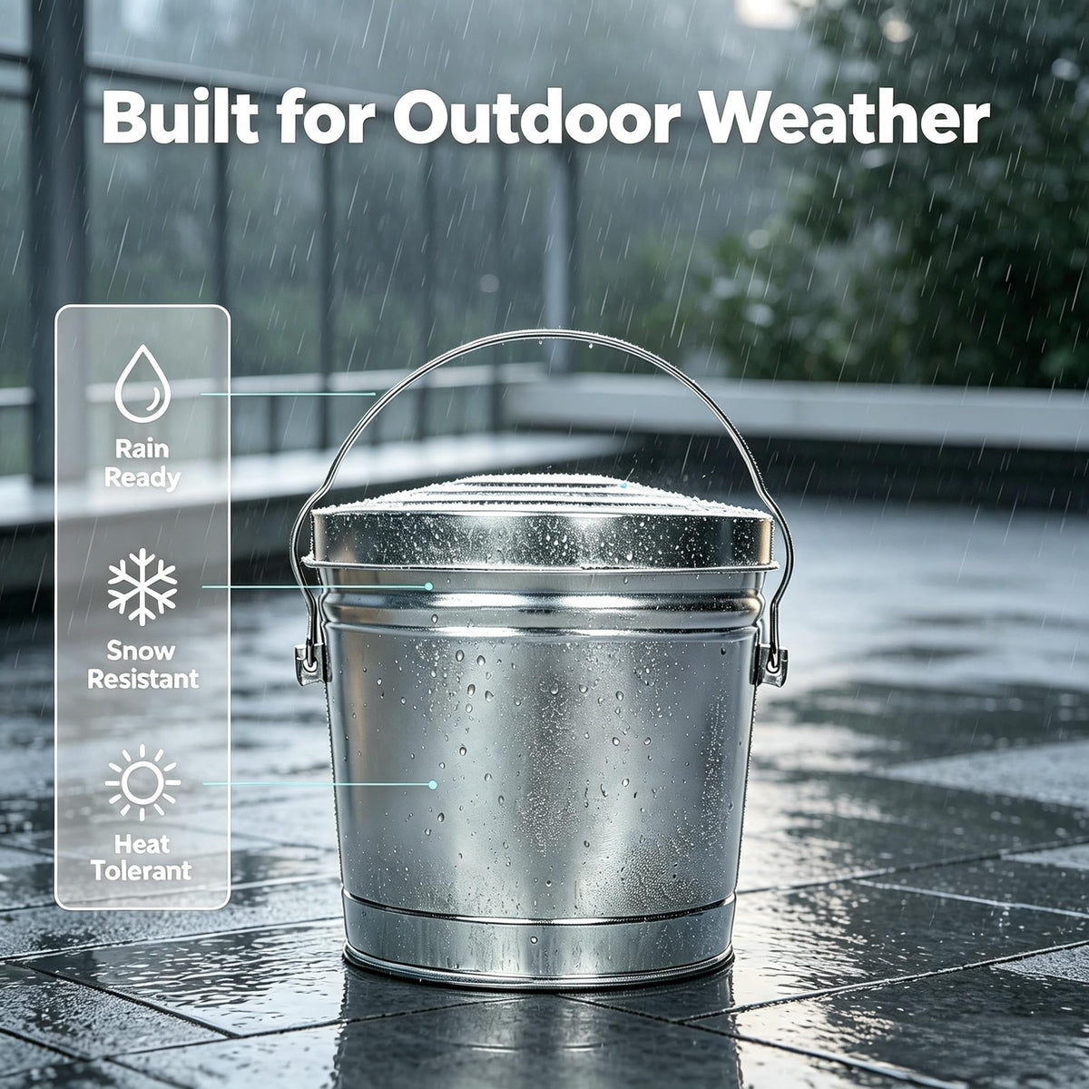 6 Gallon Galvanized Metal Trash Can with Locking Lid G511195