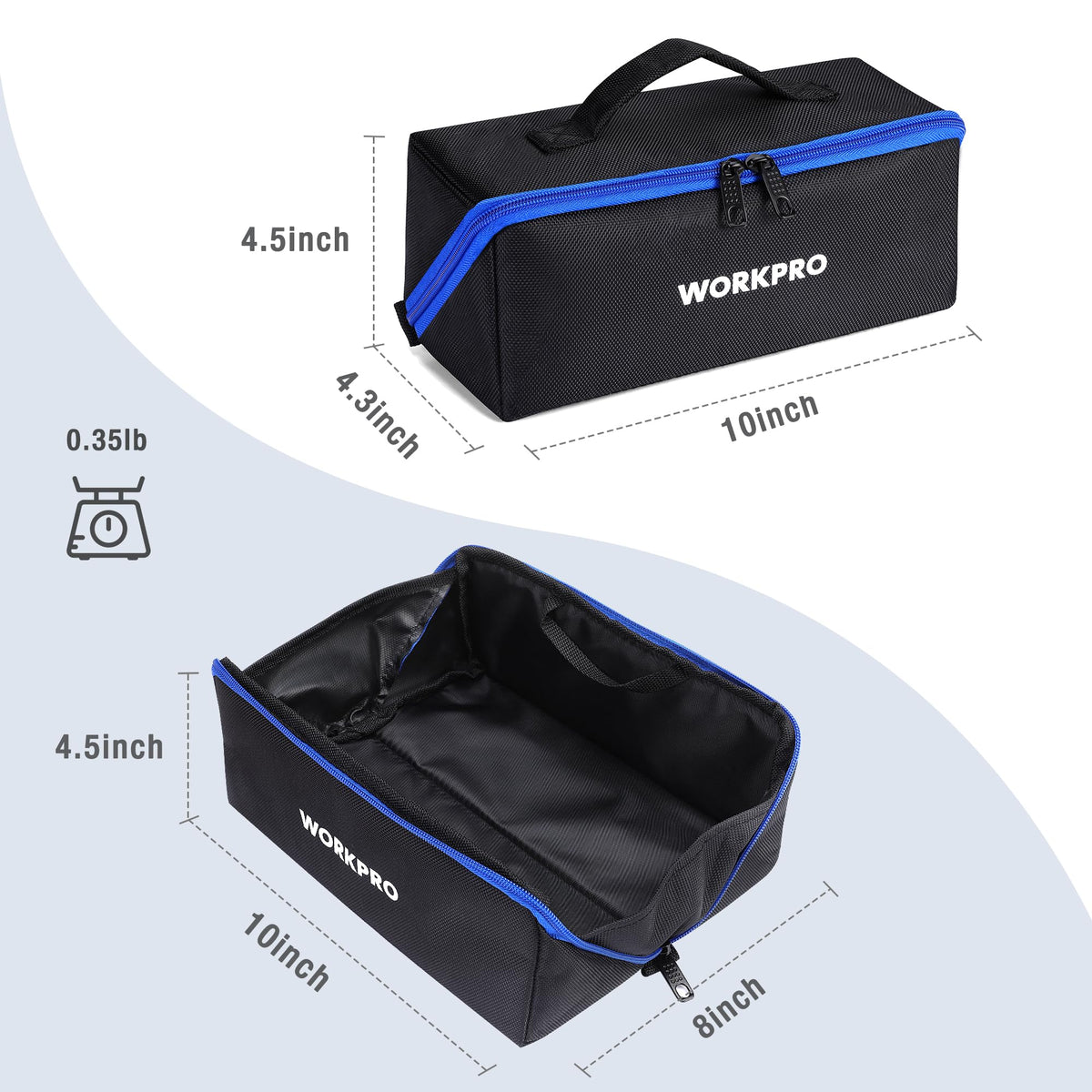 10" Wide Mouth Zipper Utility Tool Bag X669172