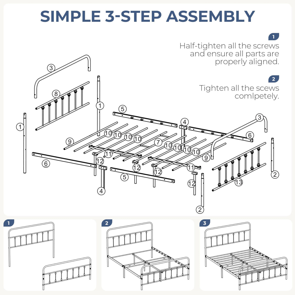 Queen Metal Platform Bed Frame A242345