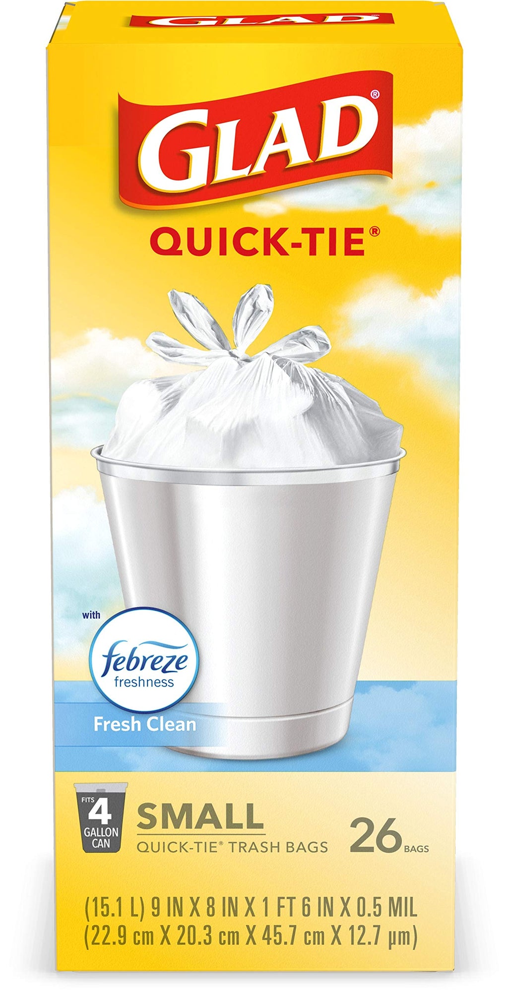 4 Gallon White Trash Bags, 26 Count (Pack of 6) Q129898