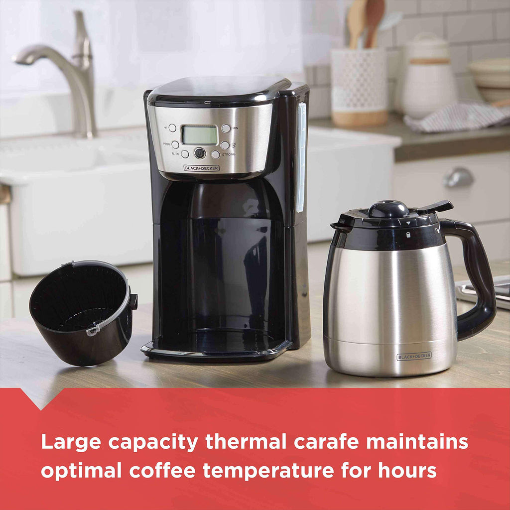 Black and Silver 12 Cup Programmable Thermal Coffee Maker Z897
