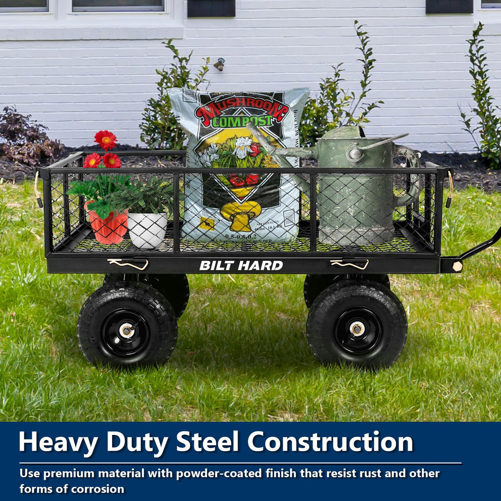 10" Flat Free Tires Steel Garden Cart with Rotating Handle R5219
