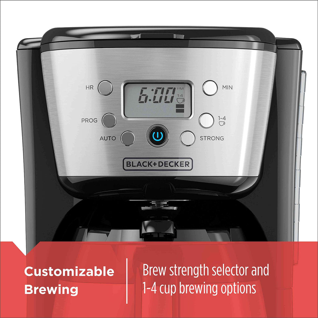 Black and Silver 12 Cup Programmable Thermal Coffee Maker Z897