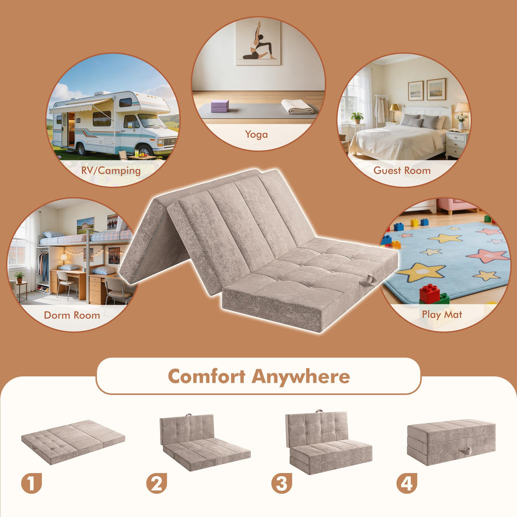 Foldable Twin 4 Inch Memory Foam Mattress G376527