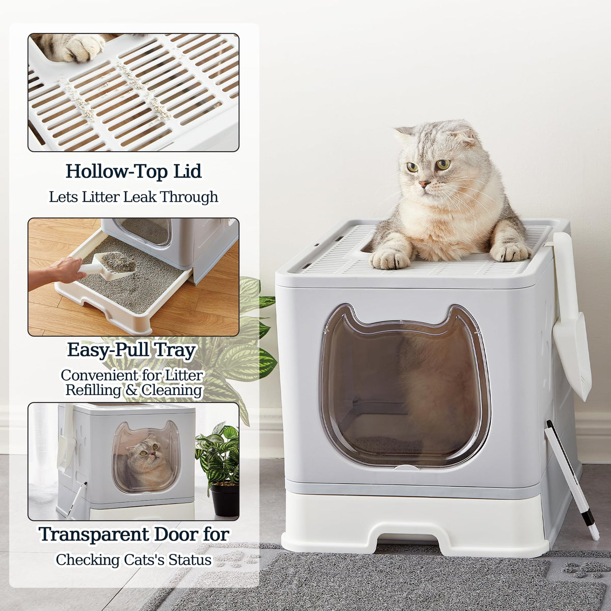 Covered Litter Box with Lid and Scooper X166481