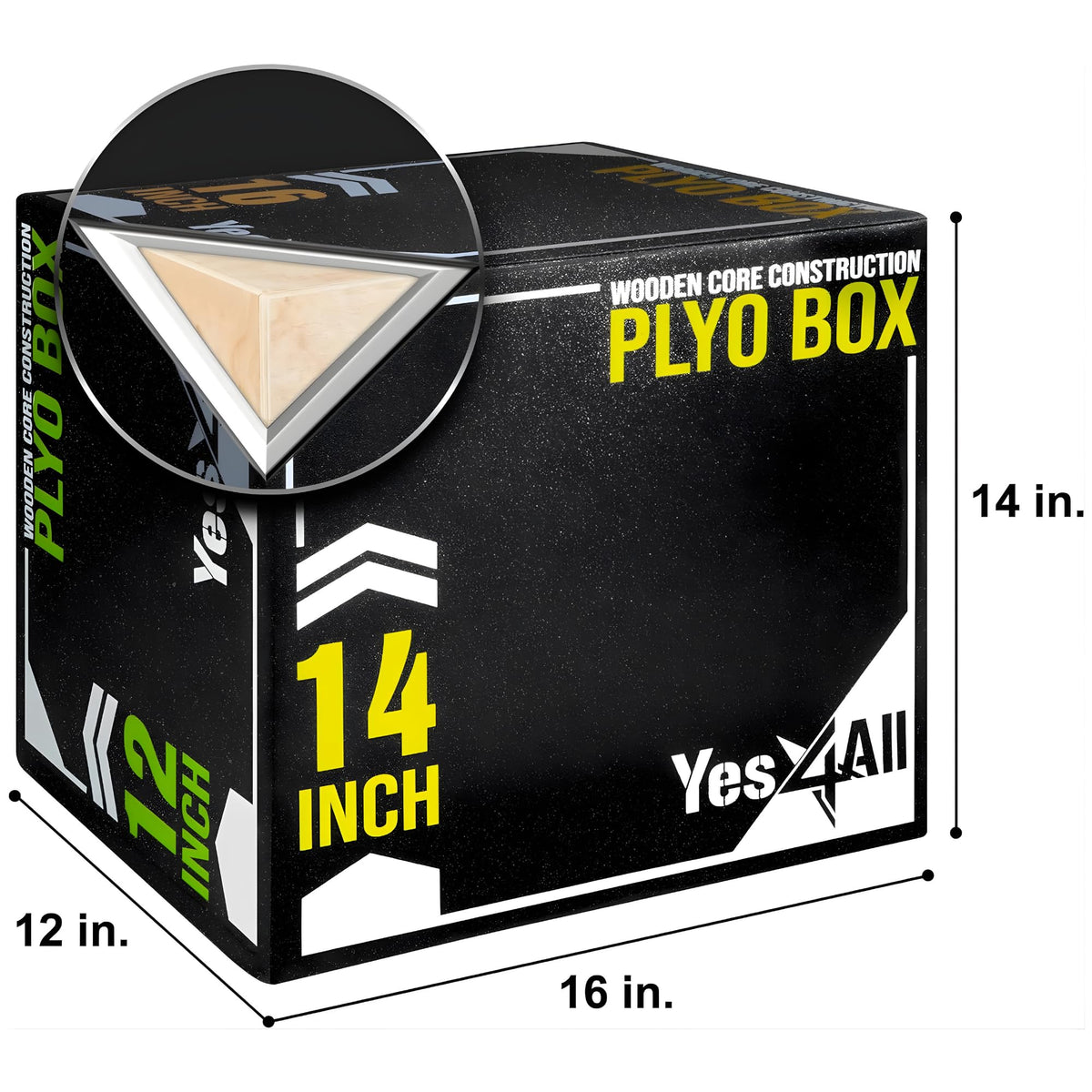 3-in-1 Soft-Padded Plyo Box with Wooden Core Y70092