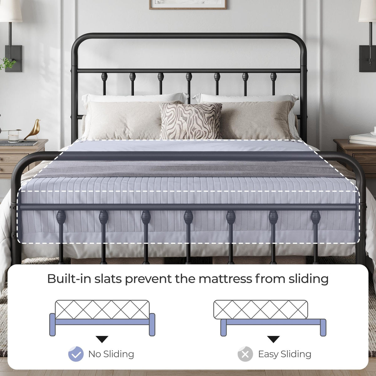 Queen Metal Platform Bed Frame A242345