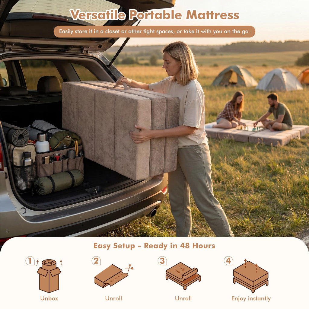 Foldable Twin 4 Inch Memory Foam Mattress G376527