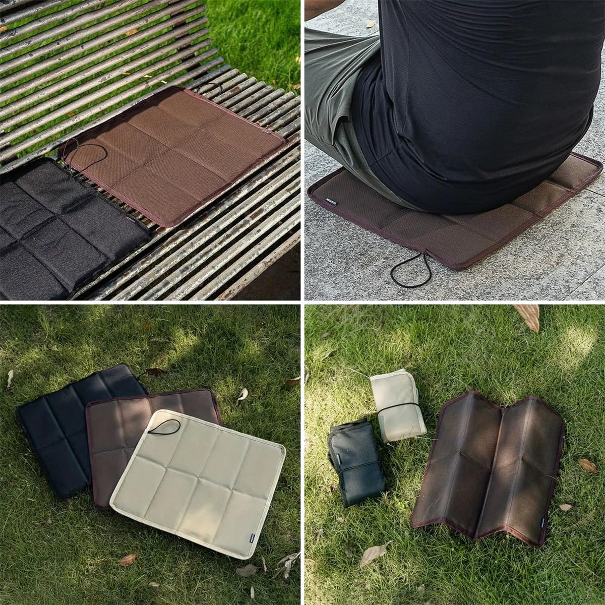 2 pcs Portable Foldable 600D Oxford Cloth Waterproof Camping Seat Cushion Q604
