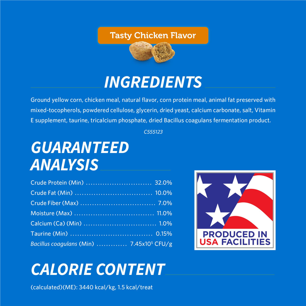 Chicken Flavor Cat Treats 19 oz Pouch T3634