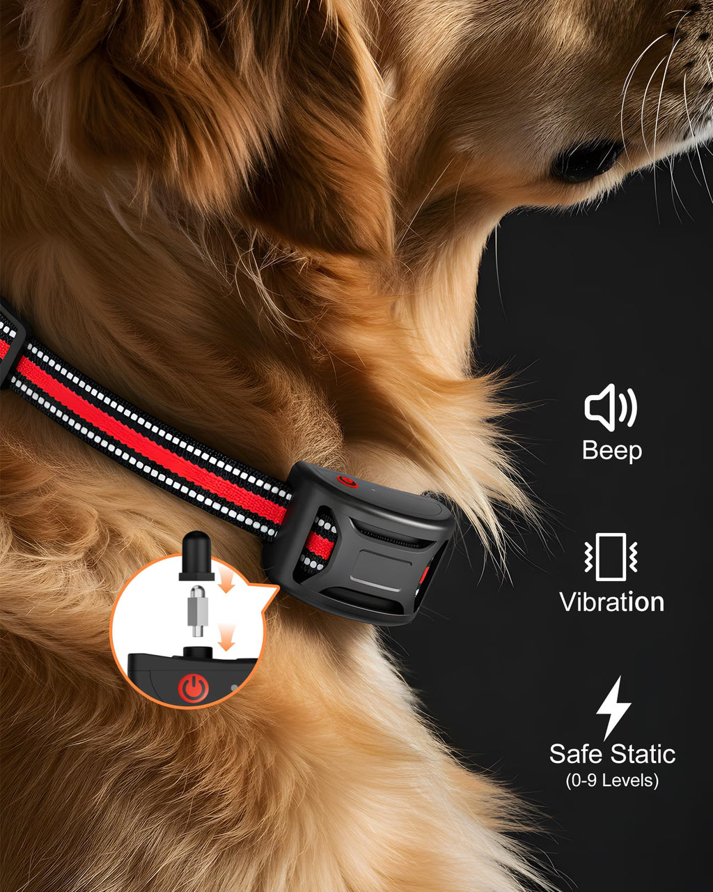 Wireless Dog Fence System 2-in-1 Pet Containment Training Collar IPX6 Waterproof Rechargeable Black Red X88172
