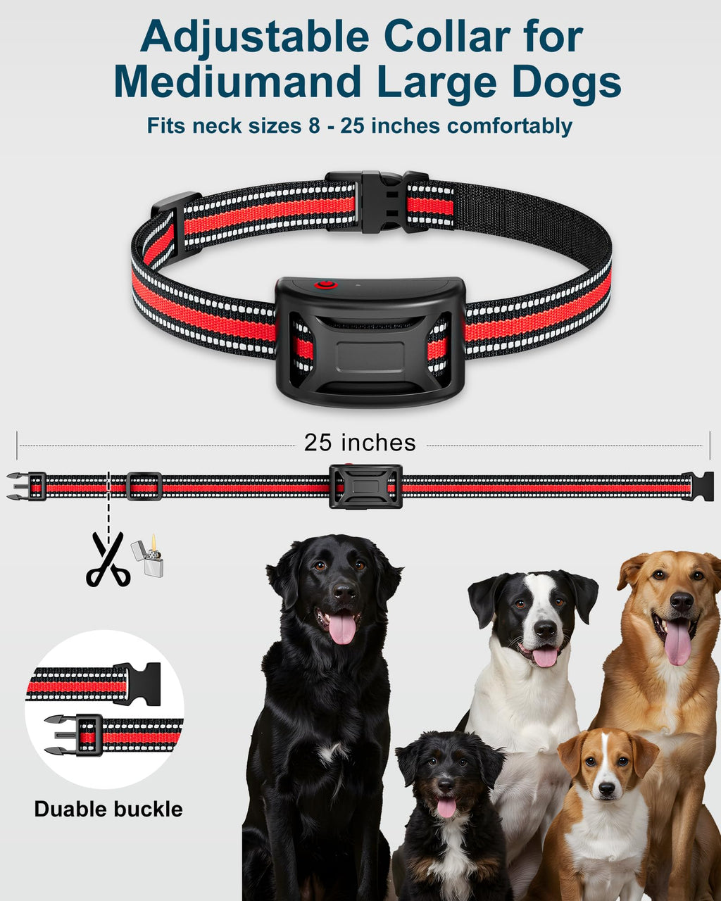 Wireless Dog Fence System 2-in-1 Pet Containment Training Collar IPX6 Waterproof Rechargeable Black Red X88172