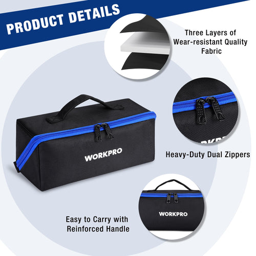 10" Wide Mouth Zipper Utility Tool Bag X669172