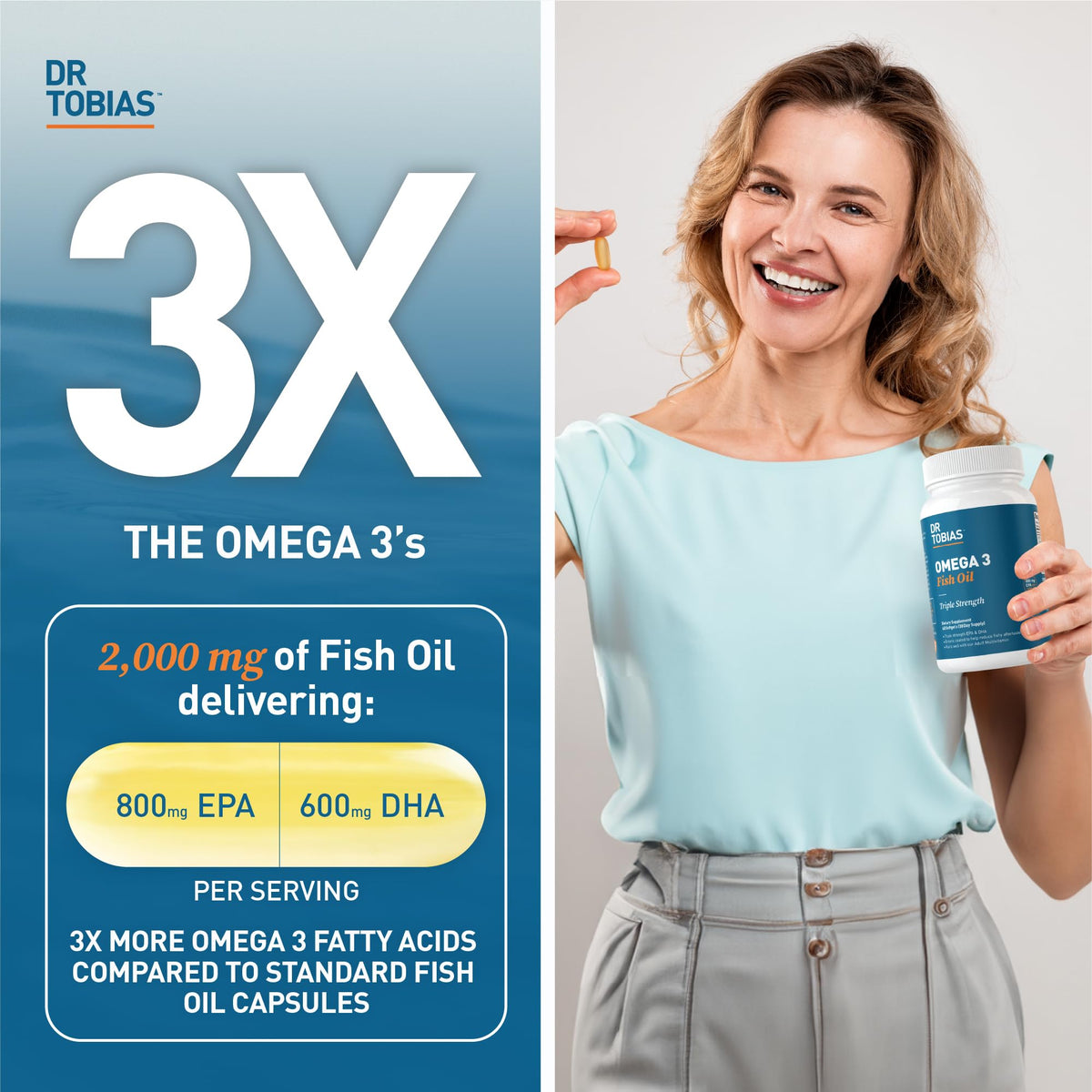 Omega 3 Fish Oil & Lung Health Supplements, 60 Capsules W322