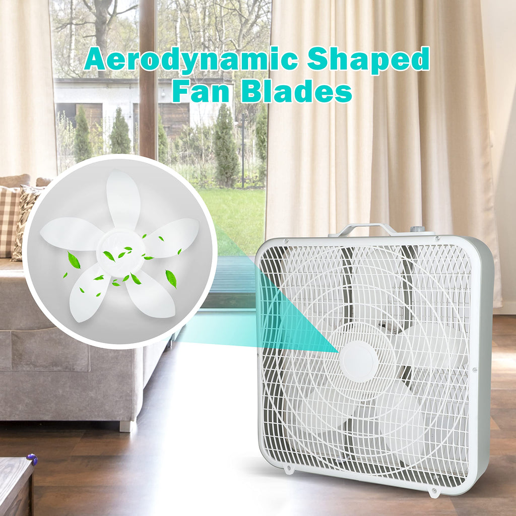20'' 3-Speed Box Fan with Carry Handle V8235