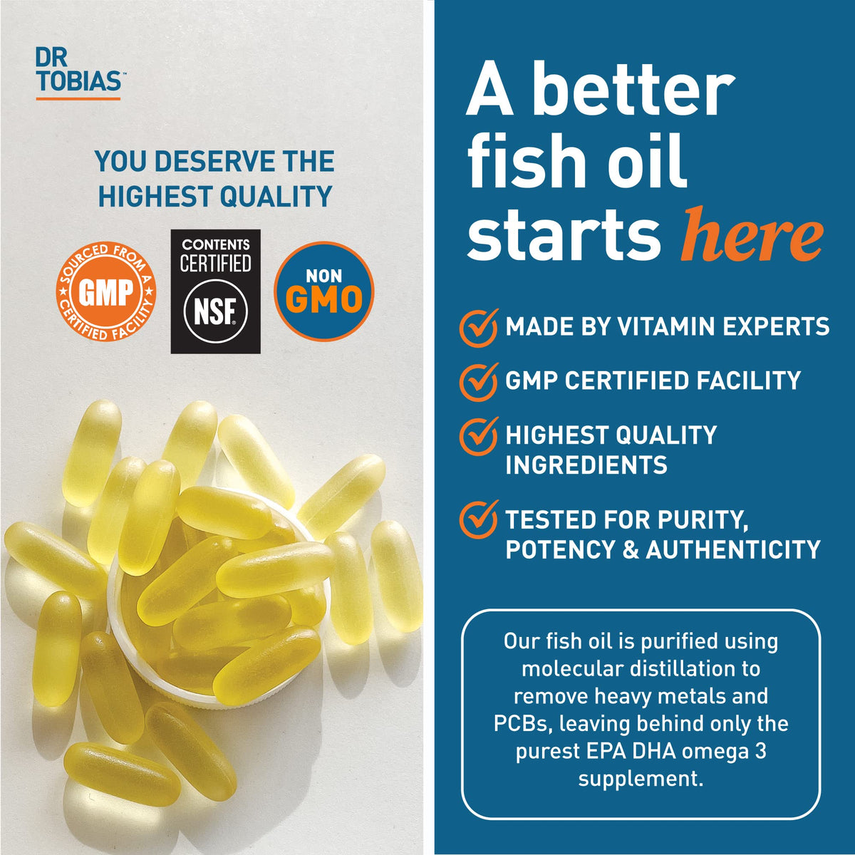 Omega 3 Fish Oil & Lung Health Supplements, 60 Capsules W322