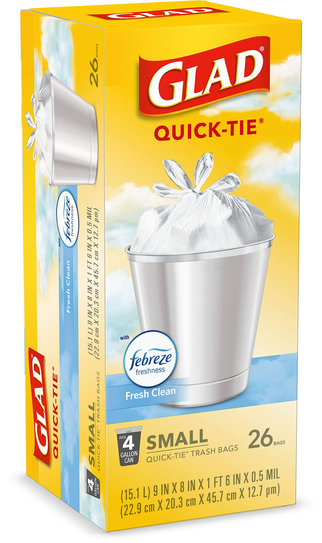 4 Gallon White Trash Bags, 26 Count (Pack of 6) Q129898