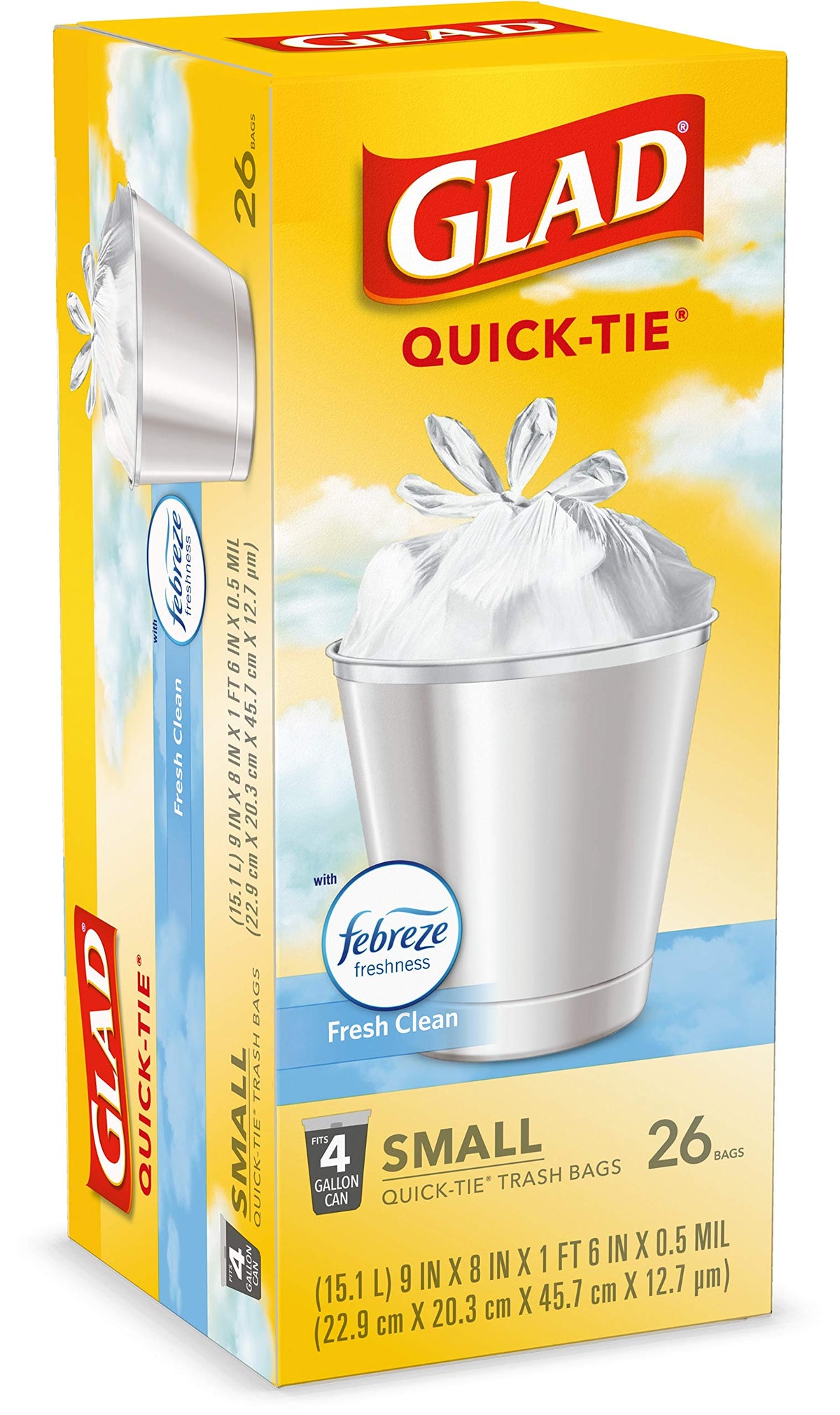 4 Gallon White Trash Bags, 26 Count (Pack of 6) Q129898