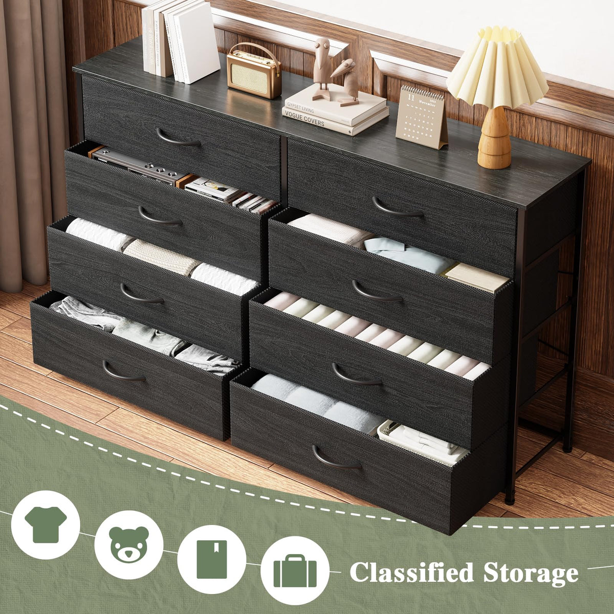 Wide 8 Drawer Dresser V68359