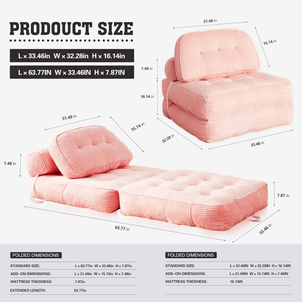 30" Convertible Futon Sofa Bed W73011