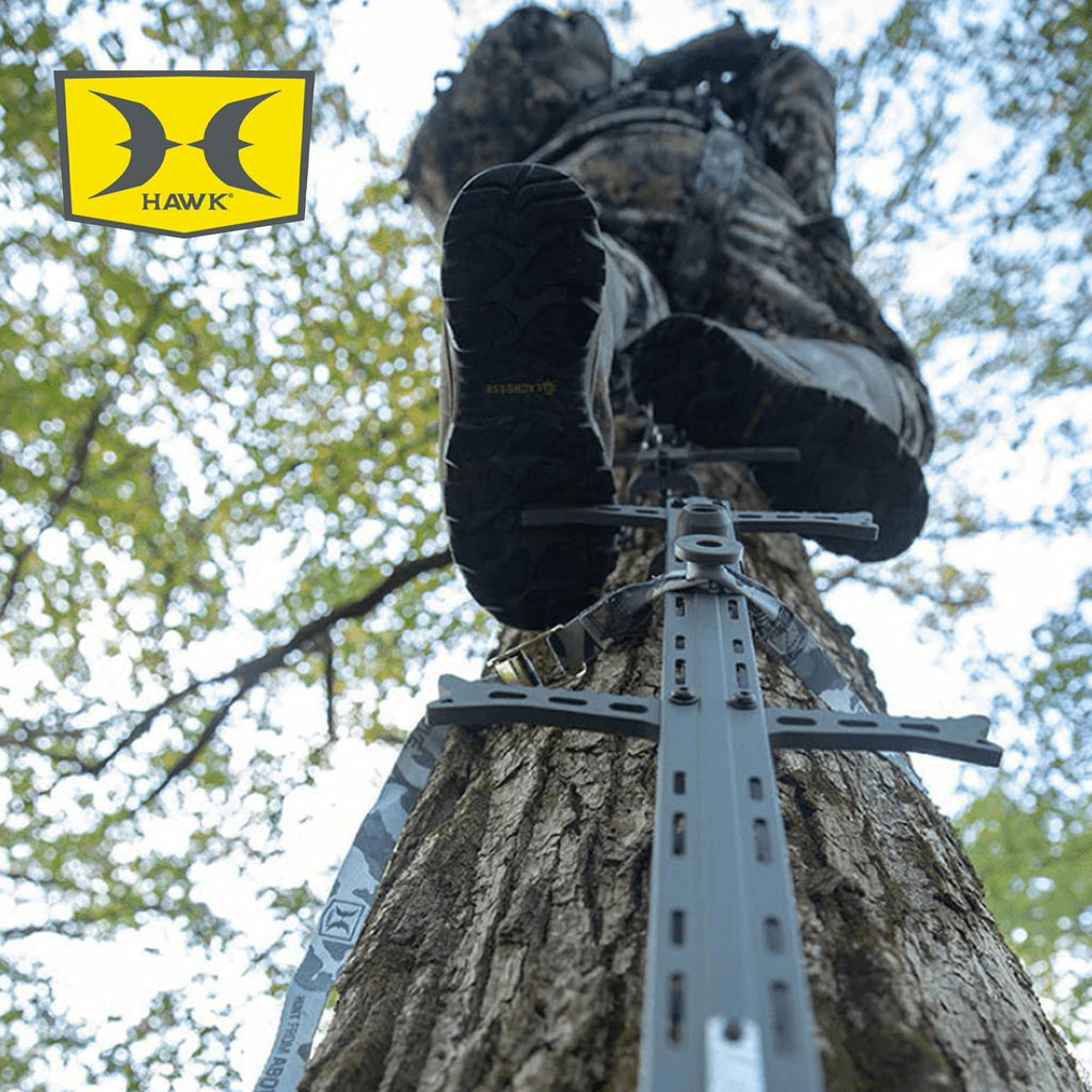 1-Person Tree Stand Platform & Set of 3 Climbing Sticks with Fold-Up Steps M304369