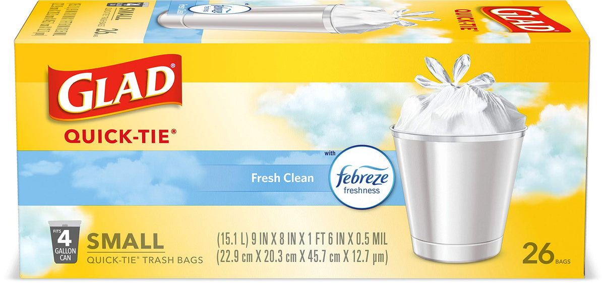 4 Gallon White Trash Bags, 26 Count (Pack of 6) Q129898