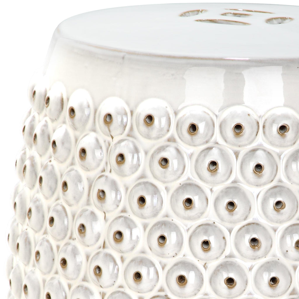 Creme Ceramic Garden Stool T466888