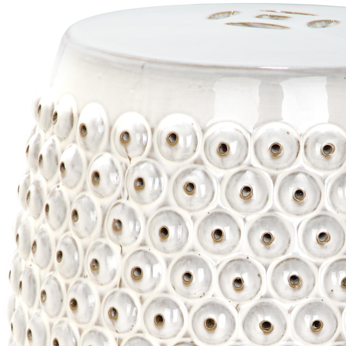 Creme Ceramic Garden Stool T466888