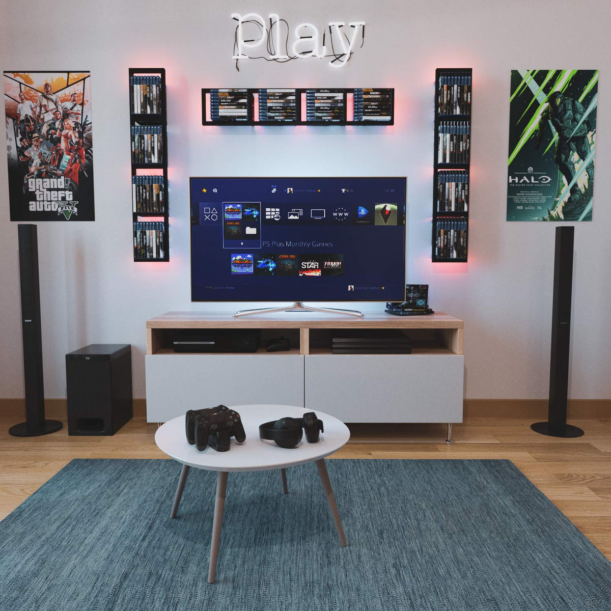 Black 34 Inch Floating Shelves Set of 3 I926