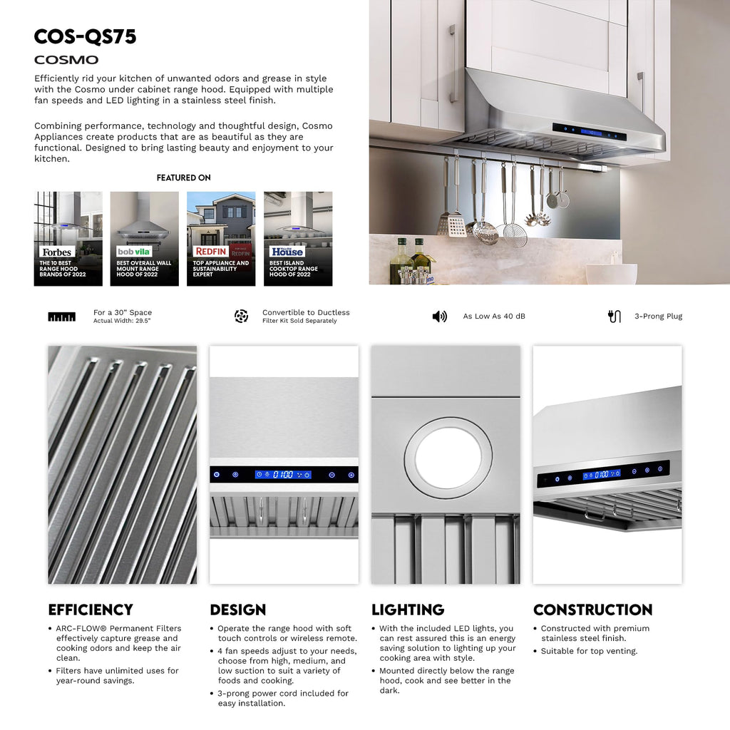 30 in. Ducted Under Cabinet Range Hood O389938