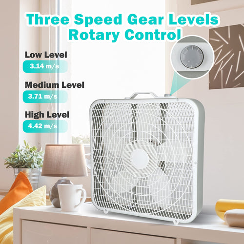 20'' 3-Speed Box Fan with Carry Handle V8235