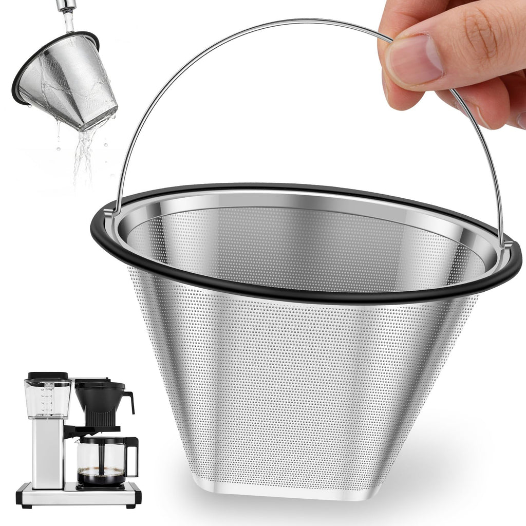 8-12 Cup Stainless Steel Reusable Cone Coffee Filter R135075