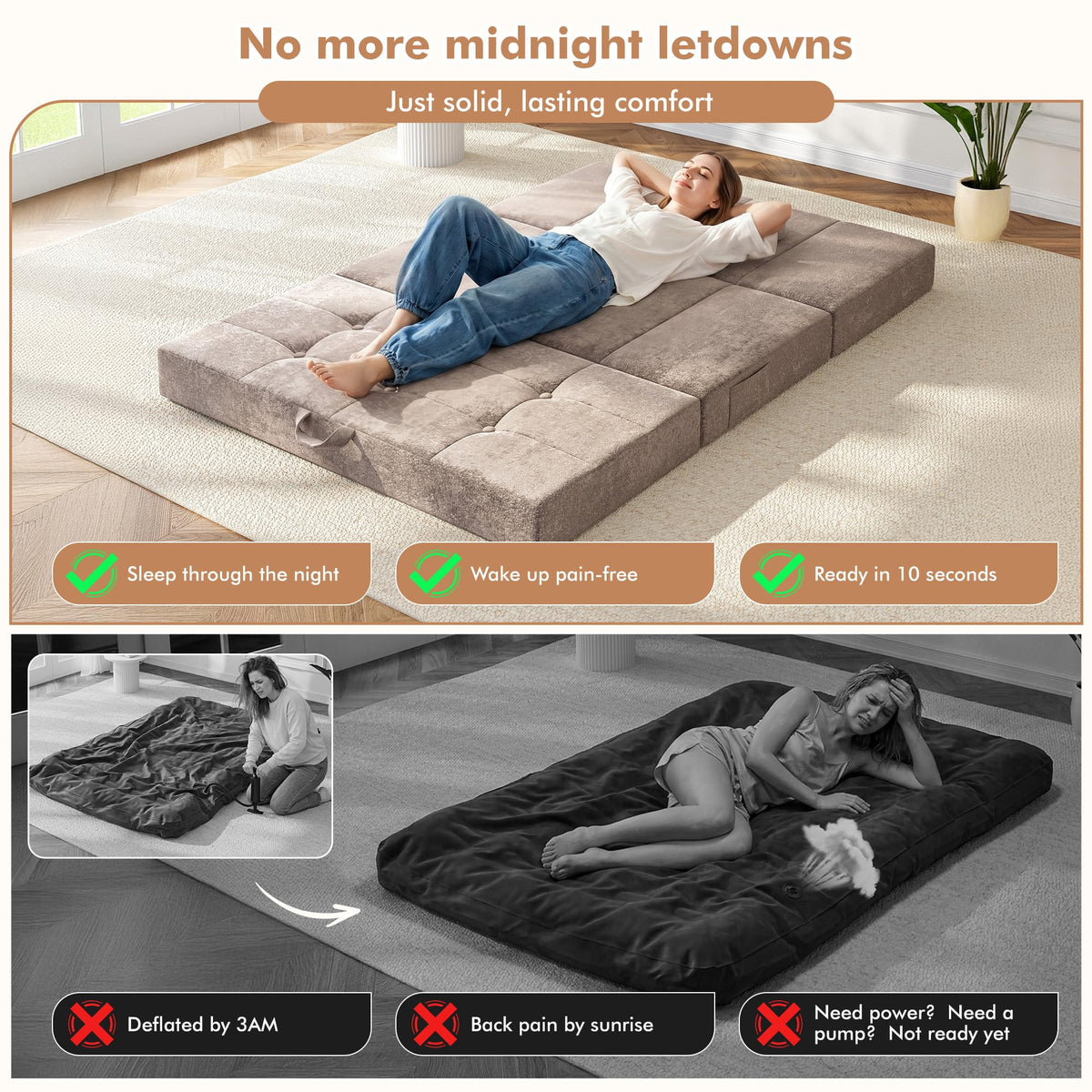 Foldable Twin 4 Inch Memory Foam Mattress G376527