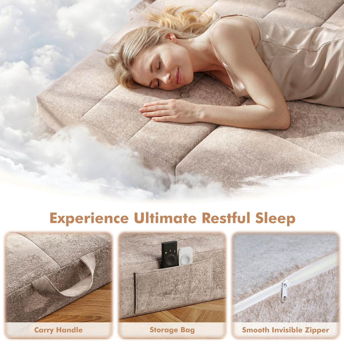 Foldable Twin 4 Inch Memory Foam Mattress G376527