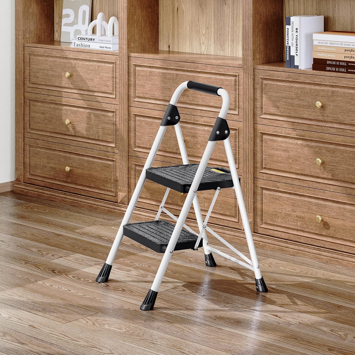2 Step Folding Step Stool White F508
